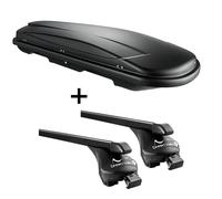 Dachbox VDPJUXT600L+ Relingträger Quick für für Kia Niro 5Tür ab 16 aufl Reling