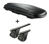Dachbox VDPJUXT600L+Stahl Dachträger VDP für für Hyundai i20 I 5Türer 08-14