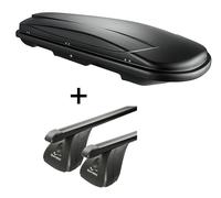 Dachbox VDPJUXT600L+Stahl Dachträger VDP für für Opel Kadett E 3-5Türer 84-91