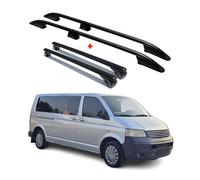 Dachreling + Dachträger für VW T5 T6 T6.1 Transporter L2 Langer Alu Schwarz 4x