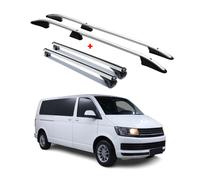 Dachreling + Dachträger SET für VW T6 T6.1 Transporter L2 Aluminium Silber 4tlg