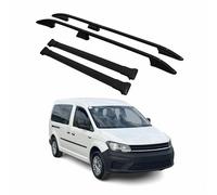 OMAC Dachreling + Dachträger Set kompatibel mit VW Caddy Maxi 2015-2020 Aluminium Schwarz 4tlg