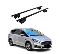 Dachträger Gepäckträger kompatibel mit Ford S-Max 2015-2023 Grundträger TÜV ABE Schwarz 2X