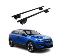 Dachträger Gepäckträger für Opel Grandland X Hybrid 2023-2023 TÜV ABE Schwarz 2x