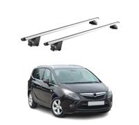 Dachträger Grundtäger für Opel Zafira C Tourer 2011-2019 100kg Alu Grau 2tlg ABE