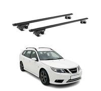 Dachträger Grundtäger für Saab 9-3X 2009-2013 90kg Aluminium Schwarz 2 tlg ABE