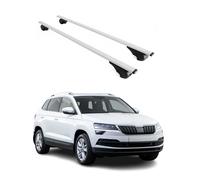Dachträger Gepäckträger für Skoda Karoq 2017-2024 Grundträger Metall Silber 2tlg