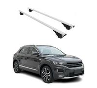 OMAC Dachträger Querträger für VW T-ROC 2017-2025 - TÜV/DIN 75302:2019 - Abschließbar - Max. 75 kg - 2 Stangen Silber