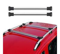 Dachträger Grundtäger kompatibel mit Mercedes Viano Vito W638 W639 W447 2003-2025 Aluminium 75kg Silber 2tlg Offene Reling für Fahrradträger, Dachboxen, Skiträger Abschließbar