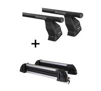 Dachträger Menabo Tema Stahl+Skiträger Alu 4 Paar Ski VW Volkswagen Caddy ab 04