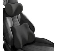 DAHJSD Auto Nackenkissen & Lendenkissen für Hyundai Tucson 2005-2023, Kopfstütze Auto mit Lordosenstütze, Atmungsaktives Rückenkissen 4 Jahreszeiten,A Black