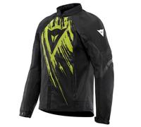 Dainese - Air Graphics Tex Jacket, Sommer Motorradjacke, belüftet und leicht, mit weichen Protektoren an Schultern und Ellenbogen, Mann, Schwarz/Fluo Gelb Tarmac, 58