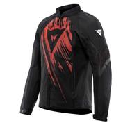 Dainese - Air Graphics Tex Jacket, Sommer Motorradjacke, belüftet und leicht, mit weichen Protektoren an Schultern und Ellenbogen, Mann, Schwarz/Rot Tarmac, 58