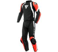 Dainese Avro 4 2-Teiler Motorrad Lederkombi (Black/Red/White,50)