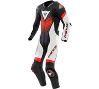 Dainese Laguna Seca 6 1 tlg. Lederkombi Schwarz / Weiss / Fluo-Rot 50