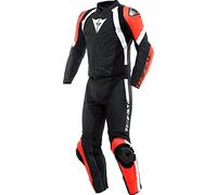 Dainese Avro 4 2-Teiler Motorrad Lederkombi (Black/Red/White,50)