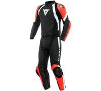 Dainese Avro 4 2-Teiler Motorrad Lederkombi (Black/Red/White,50)