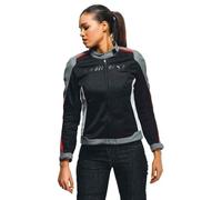Dainese Hydraflux 2 Air Lady D-Dry Jacket, Motorradjacke Sommer mit Abnehmbarem Wasserdichtem Futter, Damen, Schwarz/Charcoal-Gray/Lava Rot, 50