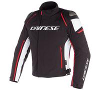 Dainese Racing 3 D-Dry Motorrad Textiljacke, schwarz-weiss-rot, Größe 46 für Männer
