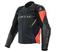 Dainese Kombijacke Lederkombi Motorradjacke m. Protektoren Racing 4 Lederkombijacke schwarz/fluorot 56, Herren, Sportler, Sommer