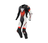 Dainese Laguna Seca 6 perf. 1-Teiler Lederkombi schwarz/weiss/neon-rot, 52