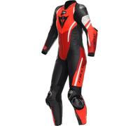 Dainese Misano 3 D-Air perforierte 1-Teiler Damen Motorrad Lederkombi, schwarz-weiss-rot, Größe 42