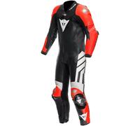 Dainese Mugello 3 D-Air perforierte 1-Teiler Motorrad Lederkombi, schwarz-weiss-rot, Größe 62 für Männer