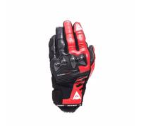 Reacto Carbon Short Herren Leder Motorrad Handschuhe Schwarz Rot, M M schwarz rot