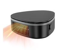 DAJASD 120W Auto Heizung, 12V Auto Heizlüfter 2 in 1 Heizung & Kühlung, Auftauen Defogger mit Saugnapfhalter 360°Drehbarer Schnelle Heizung mit Zigarettenanzünder-Stecker (Schwarz