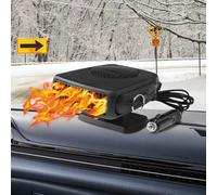 DAJASD Auto Heizung, 150W 12V Auto Heizlüfter, 2 in 1 Fahrzeugheizung Automatischer Überhitzungsschutz 360° Drehbarer mit Zigarettenanzünder-Stecker für LKW Wohnmobil PKW Camping(Schwarz)