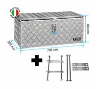 Daken ZEN Deichselbox Alu Riffelblech 700 x 300 x 300 mm, Anhängerbox, Staukasten, Staubox inkl. MON2012