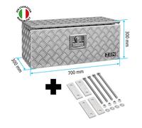 Daken ZEN Deichselbox Alu Riffelblech 700 x 300 x 300 mm, Anhängerbox, Staukasten, Staubox inkl. MON301