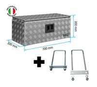 Daken ZEN Deichselbox Alu Riffelblech 700 x 300 x 300 mm, Anhängerbox, Staukasten, Staubox inkl. MON5002