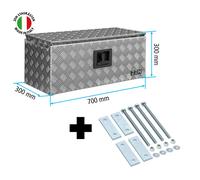 Daken ZEN Deichselbox aus Alu Riffelblech 700 x 300 x 300 mm, Anhängerbox, Staukasten, Staubox inkl. MON301