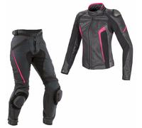 DAMEN Manner Motorrad Rennen Lederkombi Frauen Anzug Lederjacke Hose-ROSA-XS-4XL