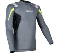 DANE Sommer Langarm Funktionsshirt, grau/gelb, Größe XL