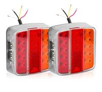 DARKGUARD 2 Stück Rücklicht Anhänger Set 12V/24V, LED Anhänger Beleuchtung Rückleuchten Wasserdicht, 5-in-1 Blinker/Position/Kennzeichen/Bremslicht/Reflektor für Caravans, PKW, LKW, Wohnmobil