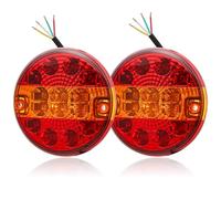 DARKGUARD 2 x Rund Rückleuchten Anhänger Led Humbaur Rücklichter Heckleuchte Anhängerbeleuchtung 12V 24V IP67 Wasserdicht Anhängerleuchten Set für Anhänger PKW LKW Wohnwagen
