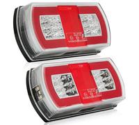 DARKGUARD LED Rückleuchten Anhänger Set 12V/24V, Wasserdicht Anhänger Beleuchtung LED Heckleuchte für PKW, Caravan, Fahrradträger, 5-in-1 Blinker/Position/Kennzeichen/Bremslicht/Reflektor