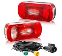 DARKGUARD Rückleuchten Anhänger Satz 12v,Glühbirne Licht Rücklicht Heckleuchten Anhänger PKW Wohnwagen Verkabelt mit 13poligem Stecker|5,2m Kabel|5poliger Bajonettverbindung|E11|7Funktion|Wasserdicht