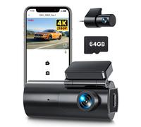 Dashcam Auto Vorne Hinten 4K 1080P 5GHz WiFi Dash Cam mit 64GB SD Karte Auto