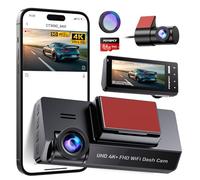 Dashcam Auto Vorne Hinten 4K+1080P,Dash Cam mit CPL Filter,AutoKamera 360° mit 64G SD Karte,5GHz WiFi Dashcam,3.69" IPS Bildschirm,Nachtsicht,170°Weitwinkel,G-Sensor,Loop-Aufnahme,Parküberwachung