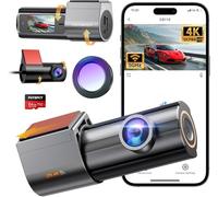 Dashcam Auto Vorne Hinten 4K+1080P Dual Dash Cam 360° Drehbar mit 64GB SD Karte, 1.47" IPS Mini Auto Kamera mit CPL, Super Nachtsicht, WDR, G-Sensor, Loop-Aufnahme, APP Steuerung, Max 256GB
