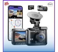 Dashcam Auto Vorne Hinten 4K/2,5K GPS WiFi Dash Cam Auto mit Starvis 64GB SD Kar