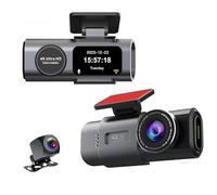 Dashcam Vorne Hinten, 4K 1080P Dual-Objektiv-Weitwinkel-HD-Dash-Kamera mit App-Steuerung, Dual-Way-Auto-Fahrrekorder, Unterstützt G-Sensor, 24-Stunden-Parküberwachung,