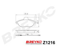 DAVID VASCO Z1216 Bremsbelagsatz, Scheibenbremse für CITROËN,FIAT,PEUGEOT