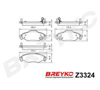 DAVID VASCO Z3324 Bremsbelagsatz, Scheibenbremse für TOYOTA