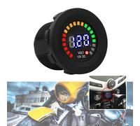 DC 12V LED Voltmeter Digital Display Waterproof Round Panel for Car Motorcycle