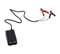 DC auf USB Adapter mit Krokodilklemmen, 4 Anschlüsse, 5 V, 3 A Ausgang für Motorrad, Auto, Boot, Wohnmobil