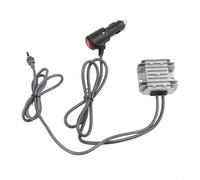 DC-DC Spannungswandler 12V auf 30V 3.5A mit Schalter IP68 Wasserdicht Aluminiumgehäuse Überlastschutz für Auto LKW Boot Industrielle Stromversorgung Grau Kabel(1-meter DC cable)